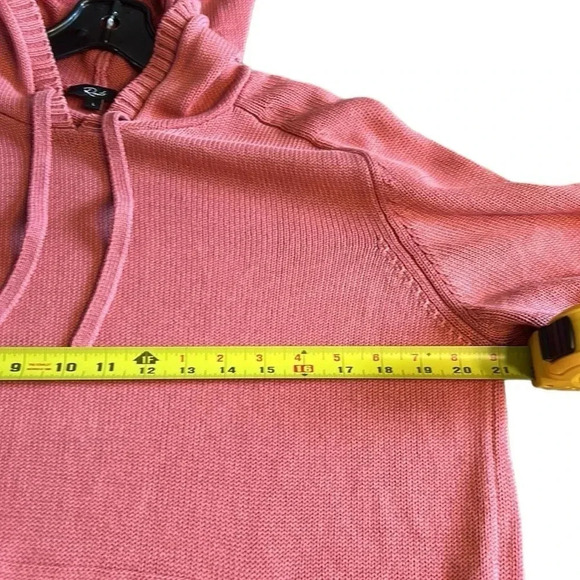 Chunky knit hoodie by Rails ,men Large,faded red ,like new!detailed,100 cotton - Picture 5 of 13